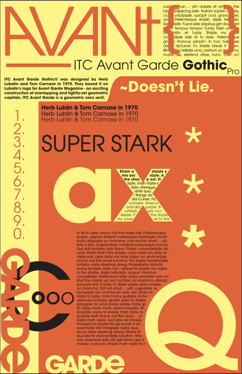 My typographic based poster using the avant garde font